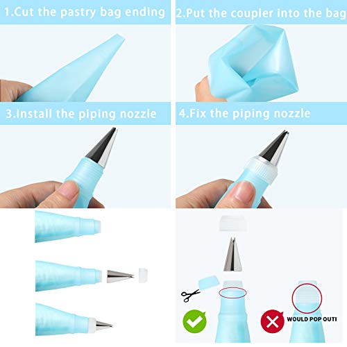 31Pcs Frosting Tips And Bags, Frosting Bags Pastry Tips, Pastry Bags Reusable With Tips, Piping Bags And Tips Set Cake Decorating Tips For Frosting, Icing Decorating Tips Icing Piping Nozzles #TOP2