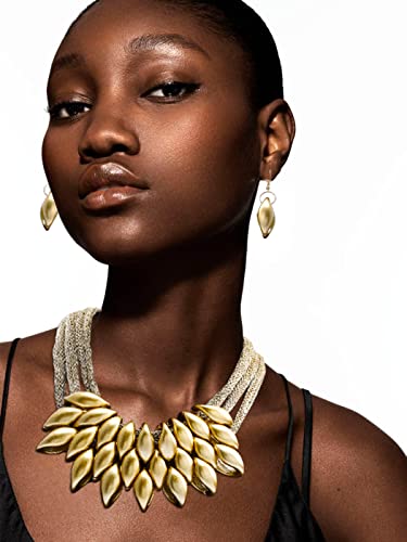 Barode African Bib Choker Necklaces Gold Statement Necklace Collar Chunky Choker National Tribal Necklace Jewelry For Women And Girls (Gold) #TOP3