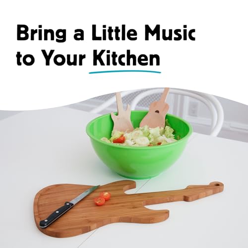 Tabla de cortar con forma de guitarra de bambú Kikkerland miniatura 2