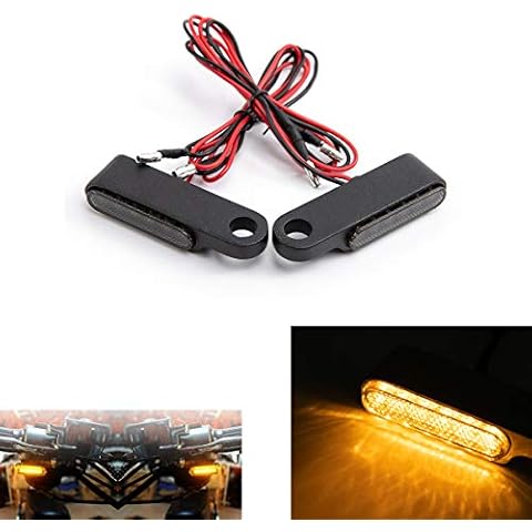 Mini Motorbike Turn Signal Light LED Flowing Flashing Indicator blinker lamp For Motorcycle Scooter Cafe Race (Black) Cover
