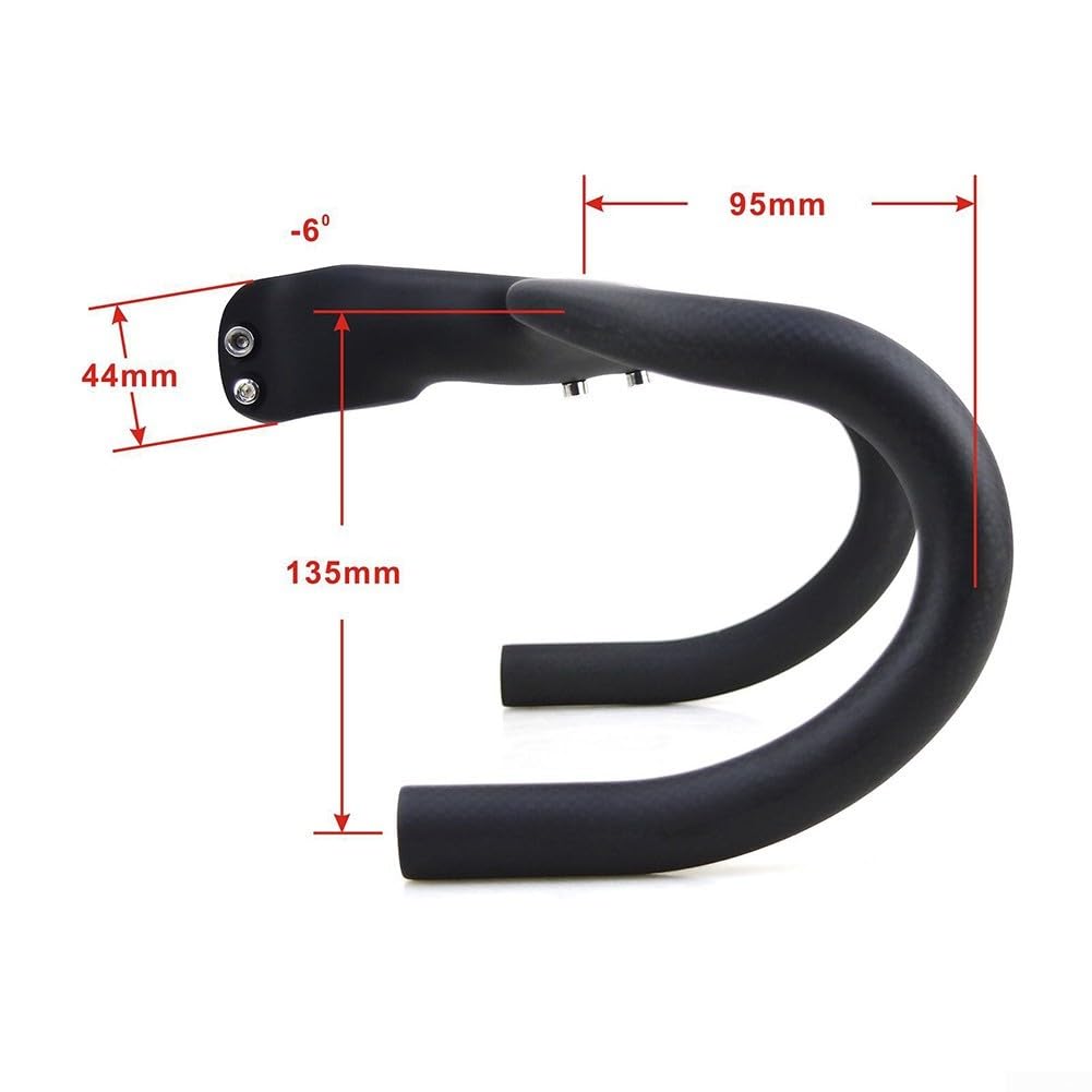 Manubrio Integrato In Carbonio Per Bici Da Strada 28.6mm &ndash; Nero Opaco Con Distanziali