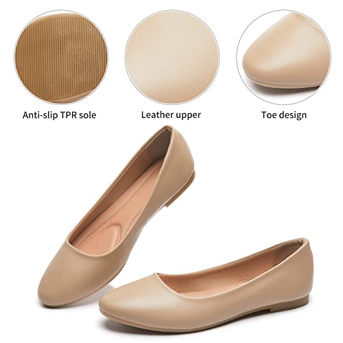 Image of Hash Bubbie Women's Flats Shoes Ballet Flats Dress Shoes Comfortable PU Leather Slip on Shoes for Women