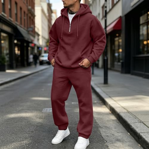 Mens Sweatsuits 2 Piece Outfit Oversized Ligh Weight Running Jogging Sets - image 4
