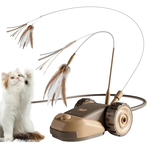 電動猫じゃらし,充電式スマート移動ゲーム - 充電式スマート猫おもちゃ インタラクティブゲーム - 子猫の室内遊び 運動 豊富化 狩猟訓練 退屈防止 ペット用品