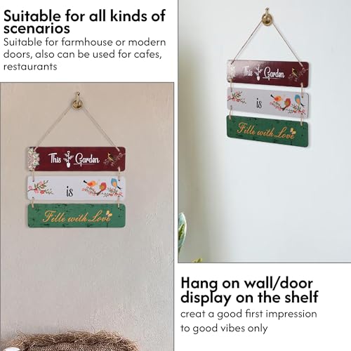Image of Kuber Industries 3 Layered Wooden Inspirational Quotes Wall Hanging Decoration for Living Room, Bedroom & Office | Wall Art Home Decor Items for Hall, Entry Door & Staircase | Multicolor