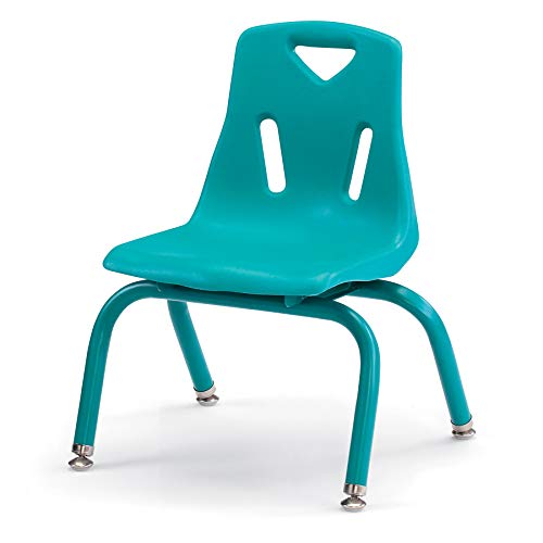 Image of Berries Jonti-Craft 8120JC1005 Stacking Chair with Powder-Coated Legs, 10 inch Height, Teal