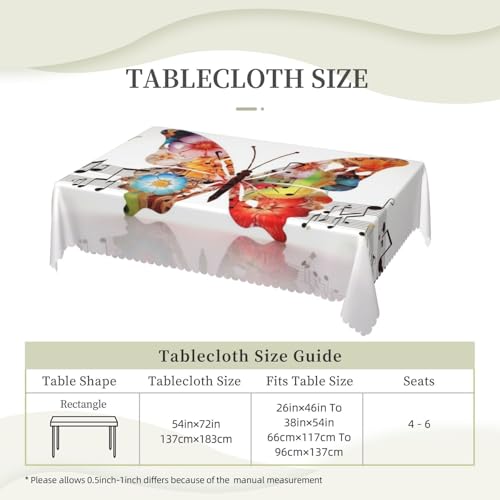 Nappe rectangulaire imperméable 137x183 cm anti-déversement table rustique intérieur - 7