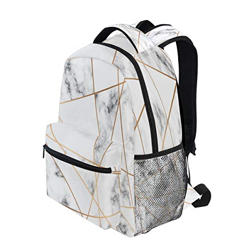 AUUXVA Backpack Geometric Marble Print Travel Daypack Large Capacity Rucksack High School Book Bag Computer Laptop Bag for Girls Boys Women Men3