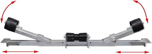 Miniatura 7 de vidaXL Bastones de guía ajustables para remolque de barco, guías laterales de litera para elevación de barcos, literas de rodillos, remolque de