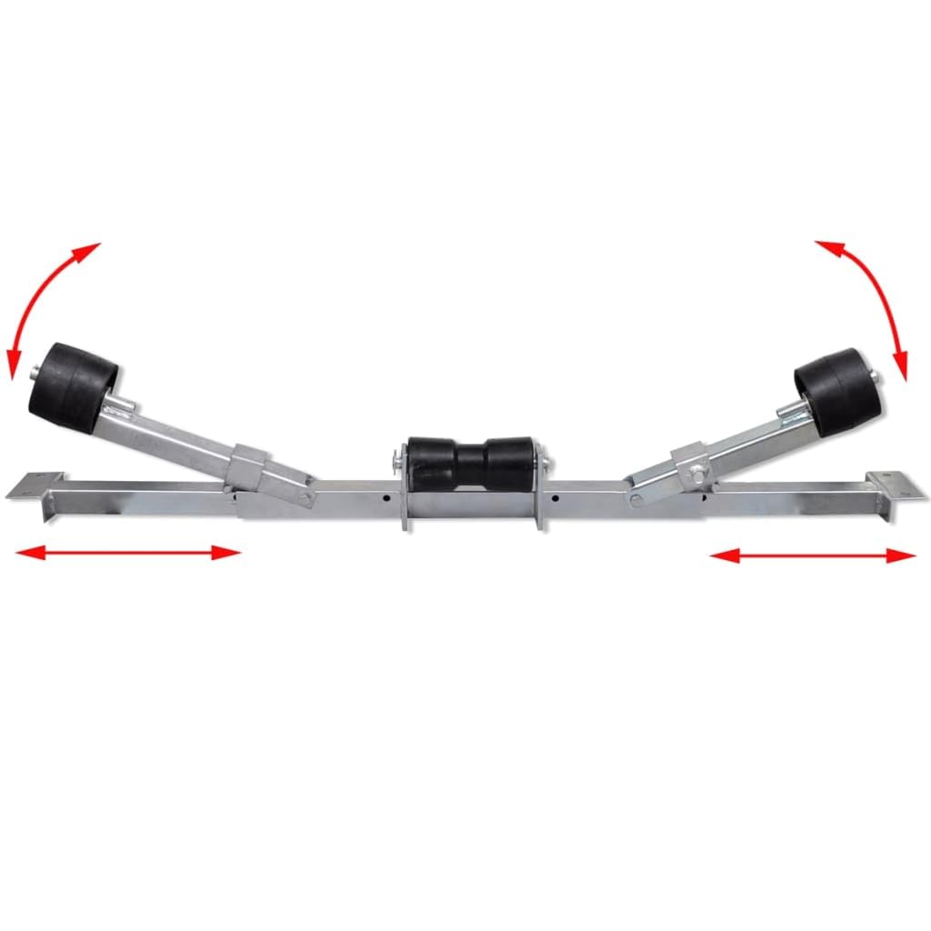 vidaXL Support Fond Rémorque Porte-bateau Rouleaux de Quille Auto Voiture