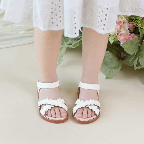 Image of Felix & Flora Toddler Girl Sandals - Little Girl Easter Dress Shoes Lightweight Open Toe Beach Holiday Flats