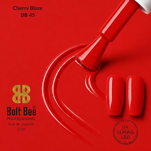 Image of Bolt Bee Orange Red Color Gel Nail Polish Soak Off UV Gel 15ML DIY at Home Manicure Salon Nail Art