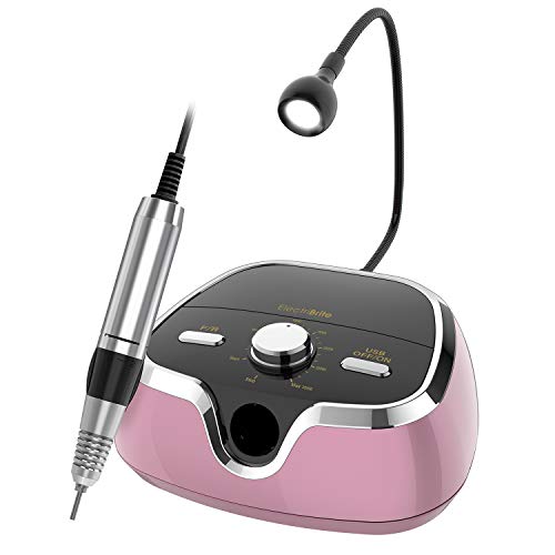 Nagelfräser, Maniküre-/ Pediküre-Set für Gelnägel, Elektrische Nagelfeile 35000 RPM, Nagelpflege Fräser Set mit 6 Aufsätzen,30 Schleifbänder und LED Lampe,DIY-Maniküre