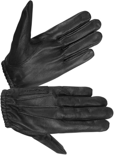 Hugger Ladies Lined Police Glove Pull on with Kevlar (Medium, Black)