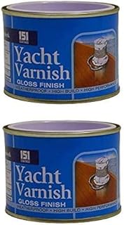 YSAMAX 2X Glossy Yatch Varnish Paint for Wood, Quick Dry 151 Coatings Wooden Paint for Interior & Exterior Surfaces (Pack of 2, 180 ML)
