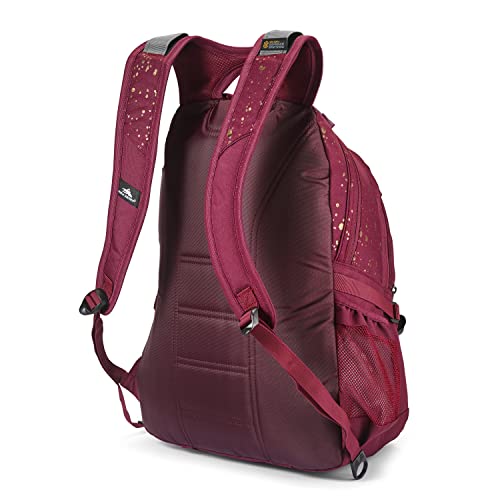 Image of High Sierra Loop Backpack, Travel, or Work Bookbag with tablet sleeve, One Size, Copper Splatter /Maroon
