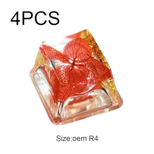 Keycaps artisanaux en résine époxy et fleurs séchées pour clavier mécanique