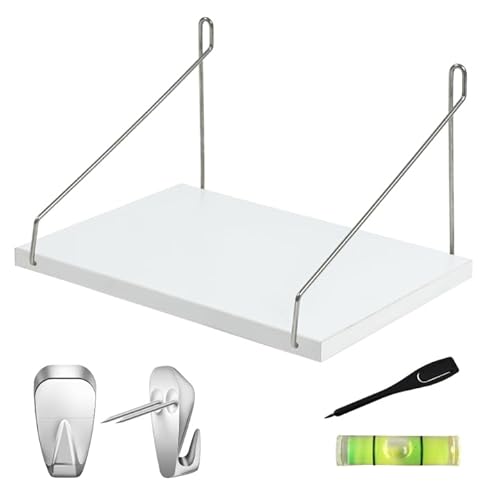 奥行20cm バスタオルが置ける ウォールシェルフ 賃貸 取り付け 壁掛け棚 石膏ボード 壁を傷つけない 30cm 白 ホワイト 壁面収納 飾り棚 トイレ 棚 アイアン ウォールラック 北欧