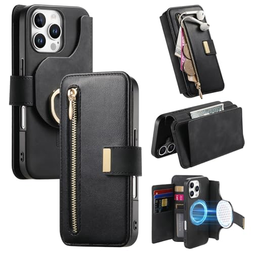 Étui portefeuille iPhone 13 Pro en cuir noir idéal pour vos déplacements professionnels