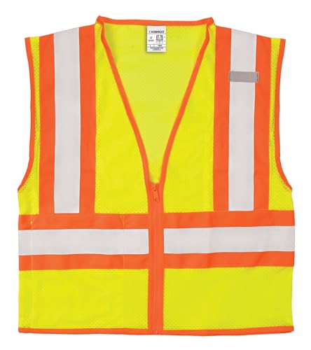 Kishigo 1056 Ultra-Cool Polyester Mesh Contrasting Vest, Extra Large, Lime