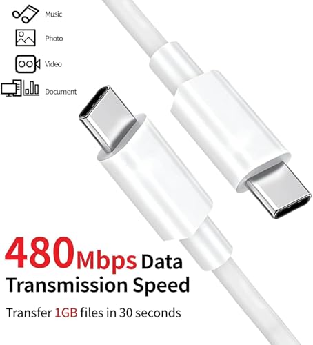 Image of The Black Store Original 30W Type-C to C Fast Charging Cable Compatible With Google Pixel Fold /7 /7A /7 Pro /Pixel 6 /Pixel 6A /Pixel 6 Pro (Only Cable) BH UY327