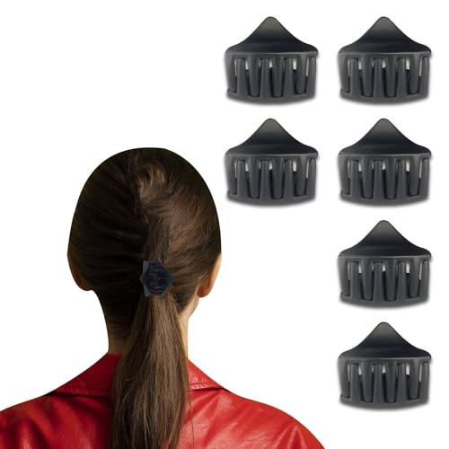 Image of TEMPERIA (6 pcs) Hair Clips for Women & Girls - Clutcher Clutches Claw Clip Accessories - Stylish, Fashional (Black) (DN07)