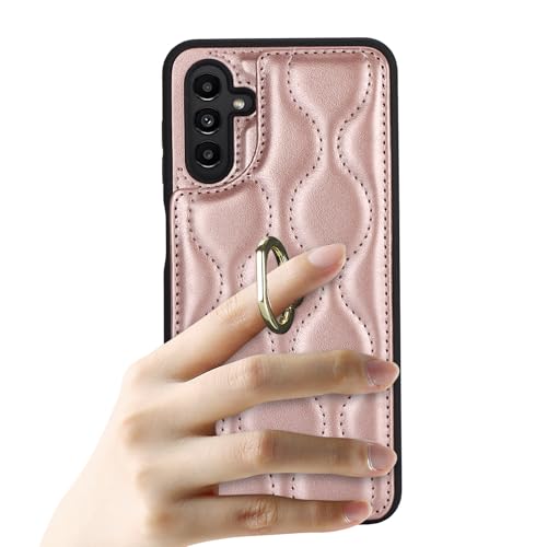 Image of for Samsung Galaxy A13 5G Case with Card Holder,Credit Card Holder,Stand Ring Kickstand and RFID Blocking,PU Leather Phone Wallet Case for Women 6.6 inch(Rose Gold)