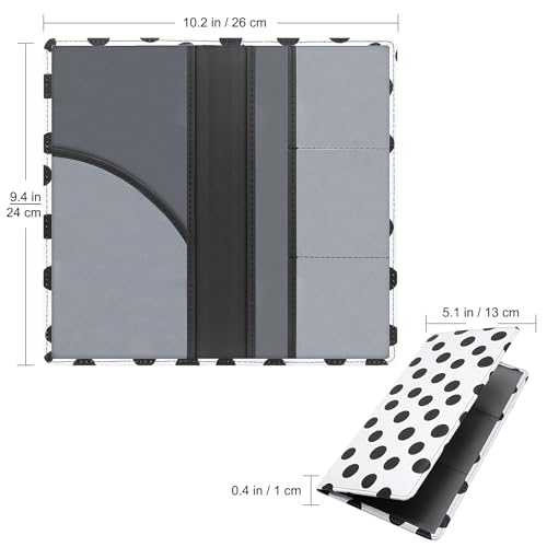 Image of LumiMokki Premium Car Registration & Insurance Card Holder with Magnetic Shut, Vehicle Glove Box Car Organizer - For Documents, Cards, License (Polka dots)