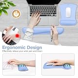 MOSISO Podpórka pod nadgarstek do zestawu podkładek pod mysz i klawiatury, ergonomiczna podkładka pod mysz, antypoślizgowa podstawa, ulga w bólu w domu, biurze, poduszka łatwa do pisania, z tkaniną