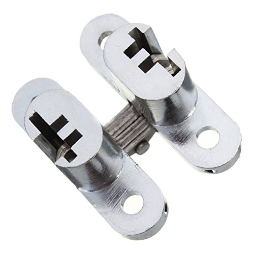 Ranbo (1 Pair) Hidden Gate Hinge Stainless Steel Invisible Door Hinges Concealed Barrel Wooden Box Silver (1-3/4 Inch) #TOP3