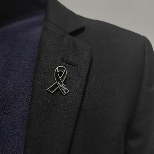 Image of 50 Pcs Memorial Ribbon Pins Funeral Metal Pins Forever In Our Hearts For Funeral Mourning Event