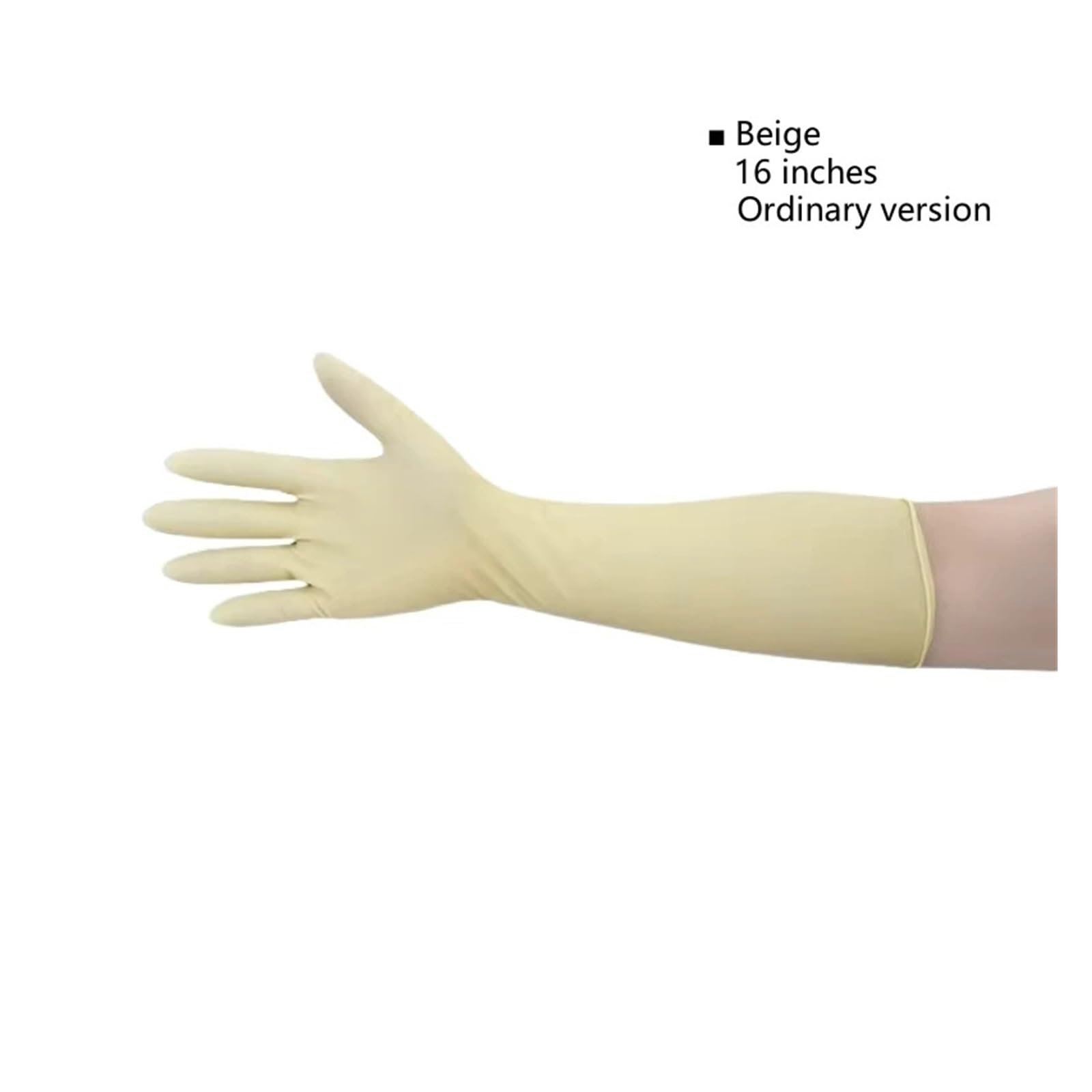 Genérico 10 pares de guantes látex 16 pulgadas laboratorio engrosados ​​extendidos resistentes a químicos protectores industriales(L)