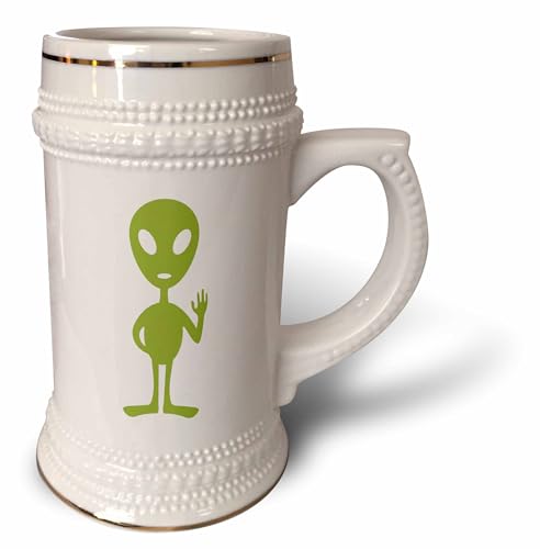 3dRose, picture of a green alien on a white background-Stein Mug, 18oz , 22oz