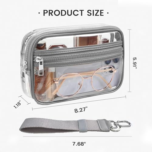 Image of Clear Wristlet Stadium Approved Clear Bag Wallet Transparent Purse for Concerts Sports Events