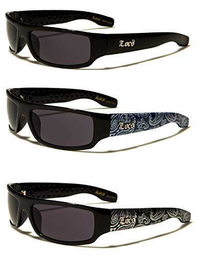 Locs Hardcore Bandanna (3 Pack 1 BK 1 Blue 1 Sil)