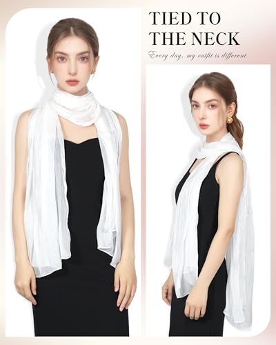 Shawl Wraps for Women - Shimmering Chiffon Scarves, Versatile Hijab Headscarf, Neck Scarf, Shawl for Evening Dresses3