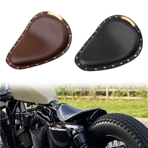 Asiento motocicleta individual retro en marrón y negro para customización café racer 2