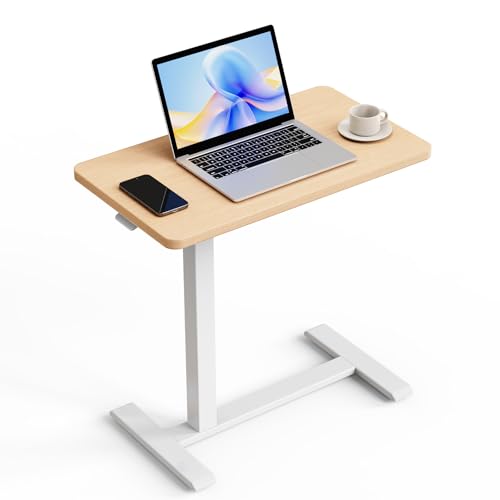 ROMOON Overbed Table with Wheels, Height Adjustable Hospital Bedside Table