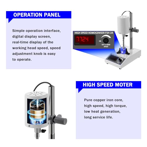 Btouwind NO01 High Speed Homogenizer With Adjustable Speed 8000-22000 Rpm Use For Lab Disperser Emulsifier,Equipped thumb #2