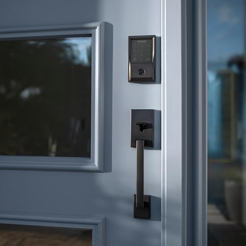 Schlage Encode Smart WiFi Deadbolt Lock and Collins Latitude Handleset - Keyless Entry with App or Touchscreen with Century Trim, Matte Black, FE489 CEN 622LAT COL by SCHLAGE - Image 7