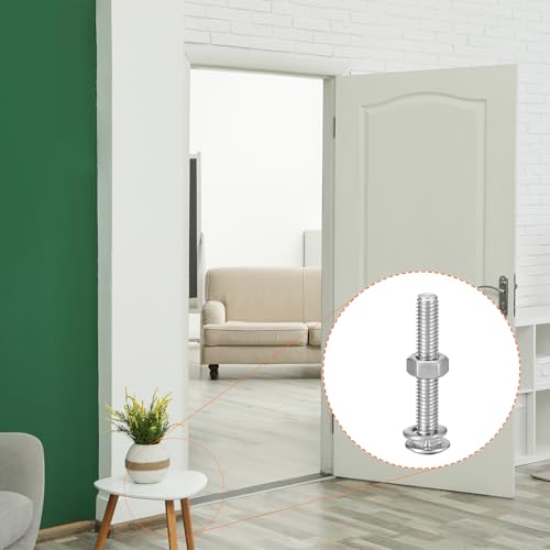 Image of uxcell M6x40mm Square Neck Carriage Bolts with Nuts & Washers, 12Set 304 Stainless Steel Round Head Square Neck Coach Bolt Screws, Silver Tone