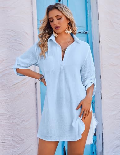 Image of Ekouaer Swimsuit Coverup for Women Bathing Suit Cover Up 2026 Summer Beach Vacation Outfits