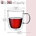 BTaT- Double Wall Glass Coffee Mugs, 12 oz, Set of 4, Clear Latte Cups, Insulated, Christmas Gifts