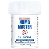 Clinical Resolution Numb Master 5% Lidocaine Numbing Cream for Pain Relief, Topical Anesthetic Burn Itch Cream Maximum Strength, Fast Acting Hemorrhoid Treatment with Vitamin E and Aloe, 1.25 Oz