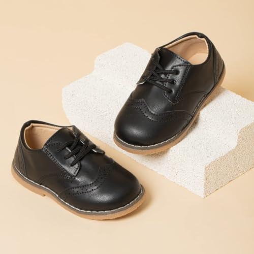 Image of KIDSUN Girl's Oxford School Uniform Dress Shoe Princess Flats Bow Slip on Loafer (Toddler /Little Kid)