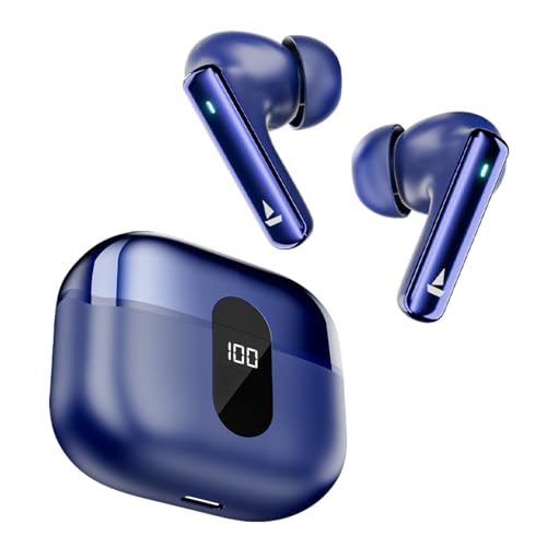 Boat Airdopes 121 Pro Plus,100H Battery,4Mics ENx,Low Latency,Fast Charge, LED Display, Stream Ad Free Music via App Support, Bluetooth in Ear Earbuds, TWS Ear Buds Wireless Earphones with mic (Blue) view 1