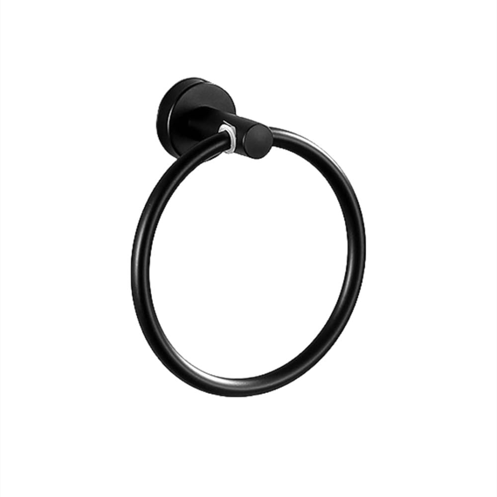 Anneau de porte-serviettes noir et pack de matériel de douche