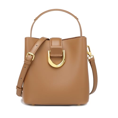 Leather Crossbody Bucket Bag Shoulder Bags for Women Purses Handbags Adjustable Strap Designer Bags ﻿