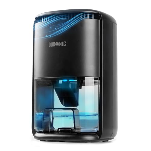 Duronic DH07 BK Mini Dehumidifier 22.5W Compact Dehumidifier Automatic Moisture Remover with 1L Tank Capacity Quiet Home Dehumidifiers for Dust Allergies Asthma & Damp Bedroom and Bathroom Black