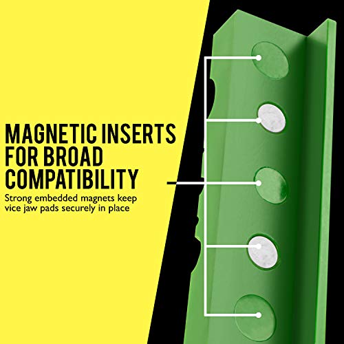 Mission Automotive Vise Soft Jaws/Vice Jaw Pads - Magnetic - 4.5 Inch Length, Multi-Groove Design, Durable TPU Rubber Covers - Fit Wide Array of Vises/Vices and Blocks (4 5 6 In)
